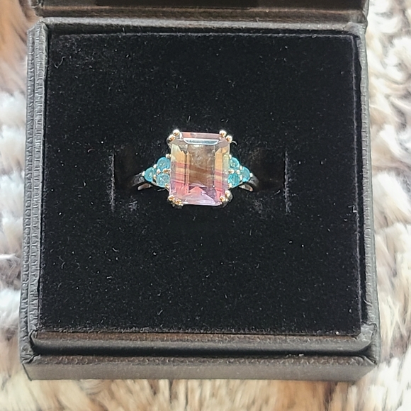 Beautiful Bi-Color Fluorite ring - Picture 3 of 6